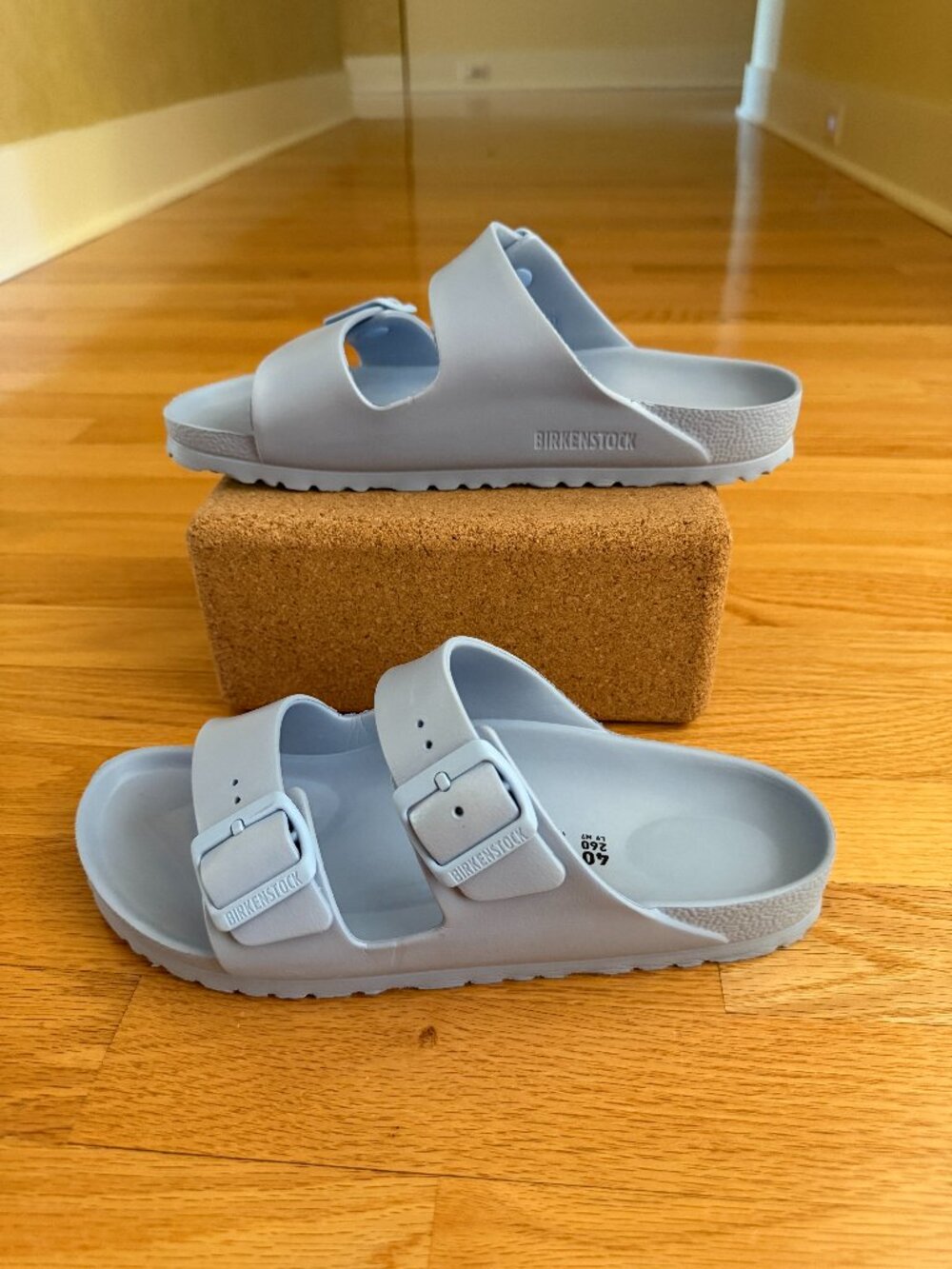 Birkenstock Arizona Essentials Sandals in Elemental Blue Size 40